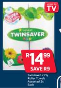 Twinsaver 2 Ply Roller Towels 2s-Each