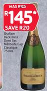 Graham Beck Bliss Demi Sec Methode Cap Classique 750ml-Each
