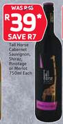 Tall Horse Cabernet Sauvignon, Shiraz, Pinotage Or Merlot 750ml-Each