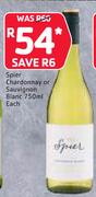 Spider Chardonnay Or Sauvignon Blanc 750ml-Each