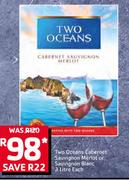 Two Oceans Cabernet Sauvignon Merlot Or Sauvignon Blanc-3Ltr Each