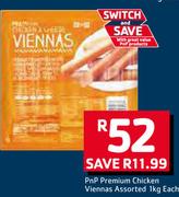 PnP Premium Chicken Viennas Assorted-1Kg Each