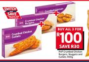 PnP Crumbed Chicken Burgers, Nuggets & Cutlets-3 x 400g
