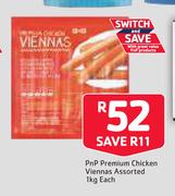 PNP Premium Chicken Viennas Assorted 1Kg-Each