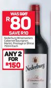Nederburg Winemasters Cabernet Sauvignon/Merlot/Pinotage Or Shiraz-2X750ml 