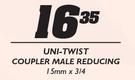 Uni-Twist Coupler Male Reducing-15mmx3/4