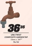 Uni-Twist Composite Garden Tap-15mmx3/4" + Tail