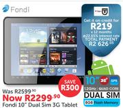 Fondi 10" Dual Sim 3G Tablet