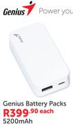 Genius Battery Packs 5200MAH-Each