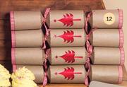 Red Foil Tree Crackers 8 Pack