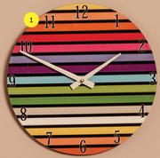 Colourful Striped Clock (30cm)