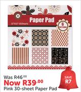 Pink 30-Sheet Paper Pad