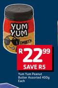 Yum Yum Peanut Butter Assorted-400g Each