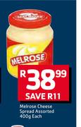 Melrose Cheese Spread Assorted-400g Each