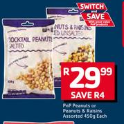 PnP Peanut Or Peanuts & Raisins Assorted-450g Each
