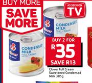 Clover Full Cream Sweetened Condensed Milk-2 x 385g
