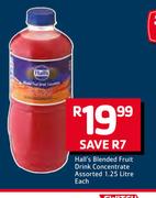 Hall's Blended Fruit Drink Concentrate Assorted-1.25Ltr Each