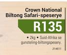 Crown national biltong Safari speserye-2Kg