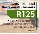 Crown National Boerewors/Plaaswors-1.1Kg