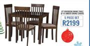 Jet 90x90cm Dining Table & 4x Amber Dining Chairs-5-Piece