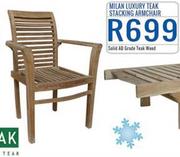 Milan Luxury Teak Stacking Armchair