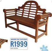 Marlbord Teak 3 Seater Bench