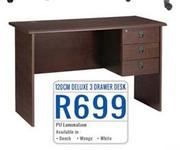 120cm Deluxe 3 Drawer Desk