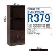 Cyrus 2 Door 2 Shelf Bookcase