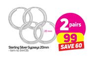 Sterling Gypseys 20mm-For 2 Pairs