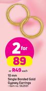 Single Bonded Gold Gypsey Earrings-For 2
