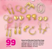 Assorted Bonded Gold Earrings-Per Pair
