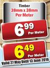 Timber 38x38mm-Per Meter
