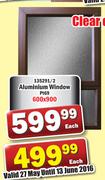 Aluminium Window P169 600x900mm