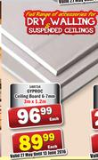 Gyproc Celling Board 6-7mm 3x1.2m-Each