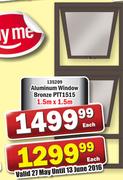 Aluminium Window Bronze PTT1515 1.5x1.5m-Each