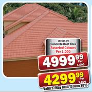 Concrete Roof Tiles Assorted Colours-Per 1000