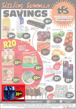 TFS Wholesalers : Sizzling Summer Savings (24 Jan - 6 Feb 2017), page 1