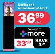Darling One Million Braid #1 Black-Each