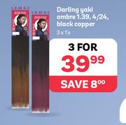 Darling Yaki Ombre 1.39, 4/24, Black Copper-For 3 