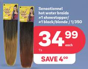 Sensational Hot Water Braids #1 Show Stopper/#1 Black/Blonde/1/350-Each