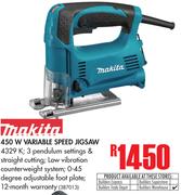 Makita 450 W Variable Speed Jig Saw