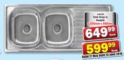 Sink Drop In Double 1200x480mm-Each