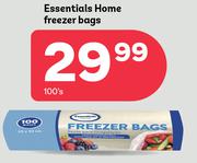 Essentials Home Freezer Bags-100's