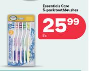 Essentials Care 5-Pack Toothbrushes-5's Pack