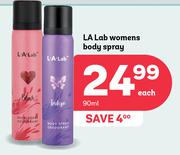 LA Lab Womens Body Spray-90ml Each