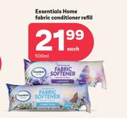 Essentials Home Fabric Conditioner Refill-500ml Each