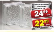 Glass Bricks Sold In Box Of 6's-Each