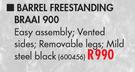 Megamaster Barrel Freestanding Braai 900