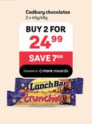 Cadbury Chocolates-2 x 40g/48g