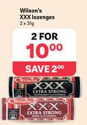 Wilson's XXX Lozenges-For 2 x 31g